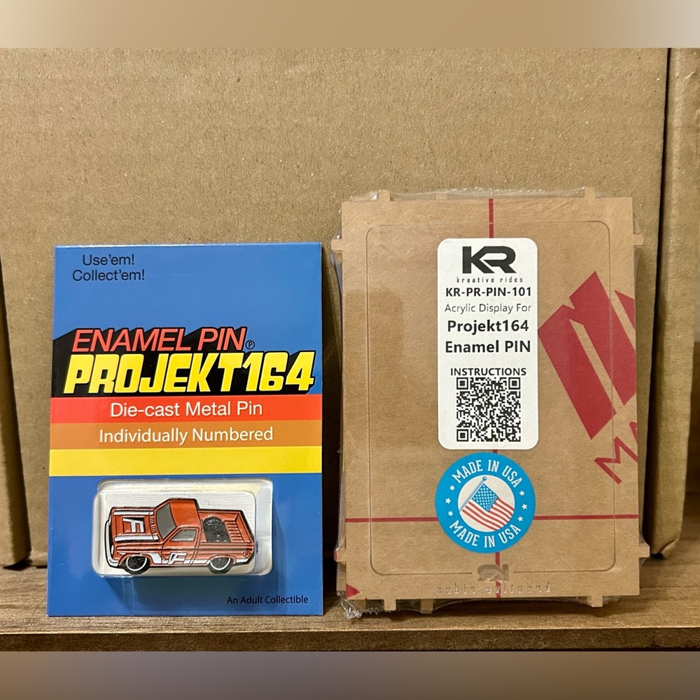♻️SOLD Projekt164 Fram ‘83 Chevy Enamel Pin with Acrylic Display
